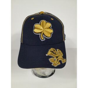 Vtg‎ Y2k NORTE DAME "Top of the World" One Fit Baseball Cap Blue Osfa Stretch